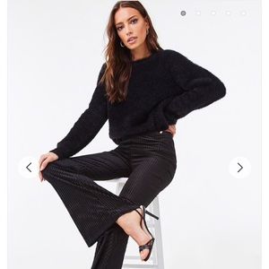 Ribbed flare leg pants
